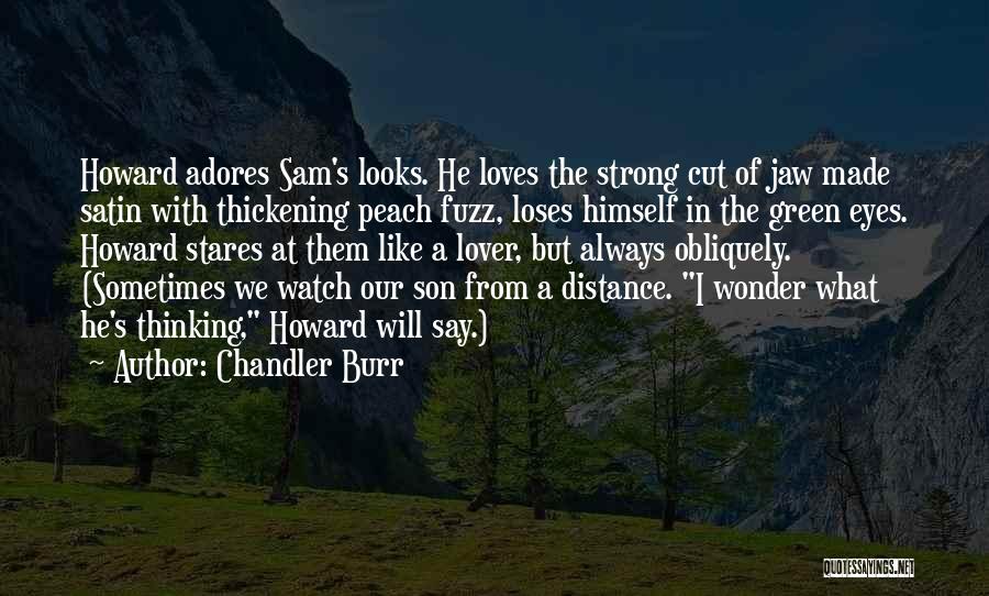 Chandler Burr Quotes: Howard Adores Sam's Looks. He Loves The Strong Cut Of Jaw Made Satin With Thickening Peach Fuzz, Loses Himself In
