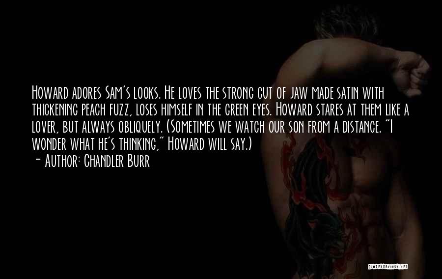 Chandler Burr Quotes: Howard Adores Sam's Looks. He Loves The Strong Cut Of Jaw Made Satin With Thickening Peach Fuzz, Loses Himself In