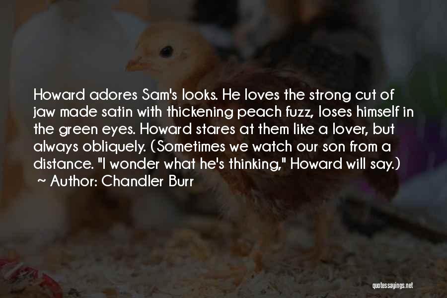 Chandler Burr Quotes: Howard Adores Sam's Looks. He Loves The Strong Cut Of Jaw Made Satin With Thickening Peach Fuzz, Loses Himself In