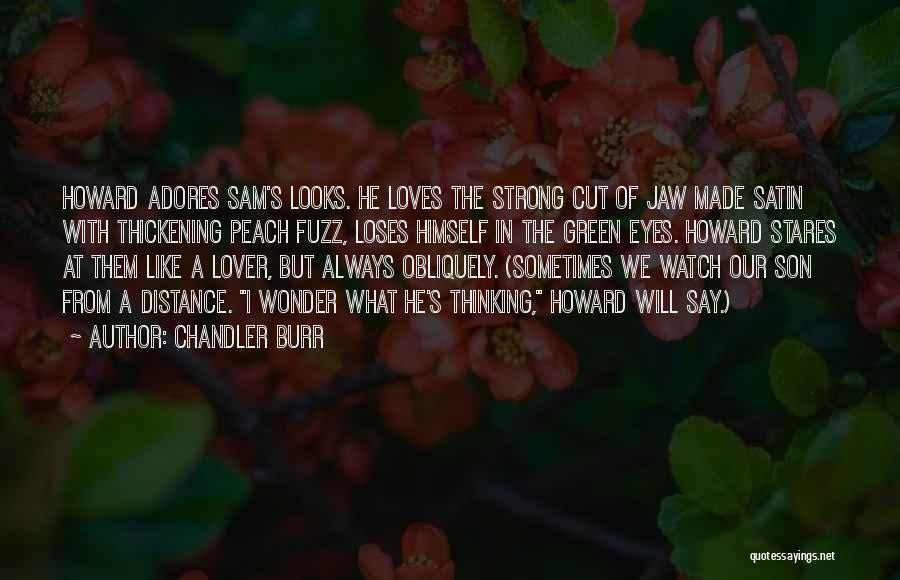 Chandler Burr Quotes: Howard Adores Sam's Looks. He Loves The Strong Cut Of Jaw Made Satin With Thickening Peach Fuzz, Loses Himself In