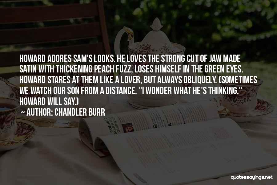 Chandler Burr Quotes: Howard Adores Sam's Looks. He Loves The Strong Cut Of Jaw Made Satin With Thickening Peach Fuzz, Loses Himself In