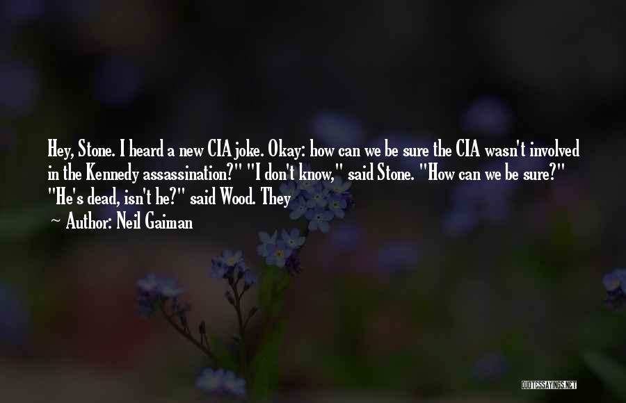 Neil Gaiman Quotes: Hey, Stone. I Heard A New Cia Joke. Okay: How Can We Be Sure The Cia Wasn't Involved In The