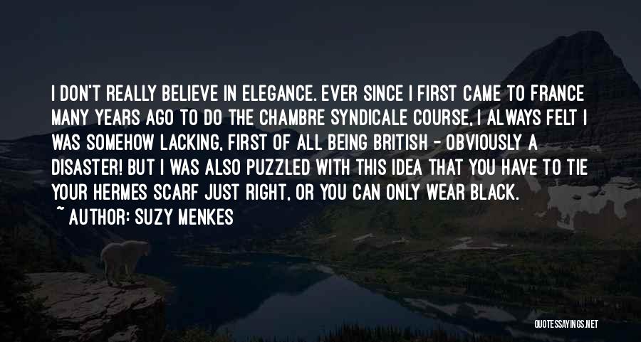 Suzy Menkes Quotes: I Don't Really Believe In Elegance. Ever Since I First Came To France Many Years Ago To Do The Chambre