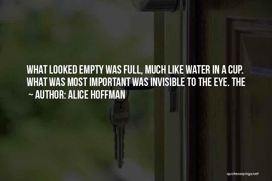 Alice Hoffman Quotes: What Looked Empty Was Full, Much Like Water In A Cup. What Was Most Important Was Invisible To The Eye.