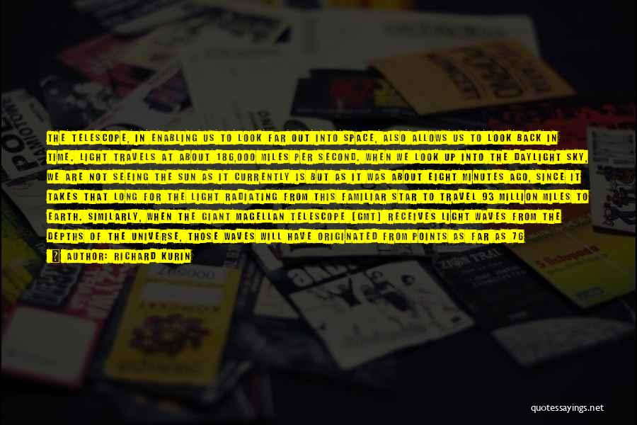 Richard Kurin Quotes: The Telescope, In Enabling Us To Look Far Out Into Space, Also Allows Us To Look Back In Time. Light