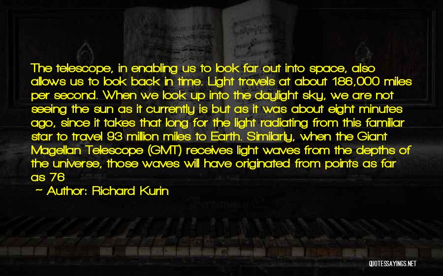 Richard Kurin Quotes: The Telescope, In Enabling Us To Look Far Out Into Space, Also Allows Us To Look Back In Time. Light