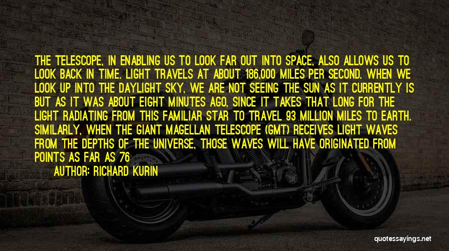 Richard Kurin Quotes: The Telescope, In Enabling Us To Look Far Out Into Space, Also Allows Us To Look Back In Time. Light