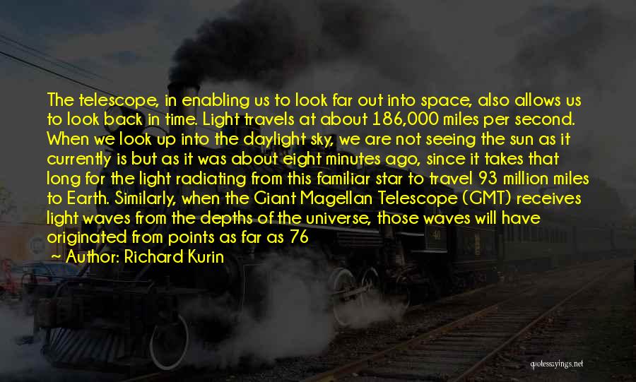 Richard Kurin Quotes: The Telescope, In Enabling Us To Look Far Out Into Space, Also Allows Us To Look Back In Time. Light