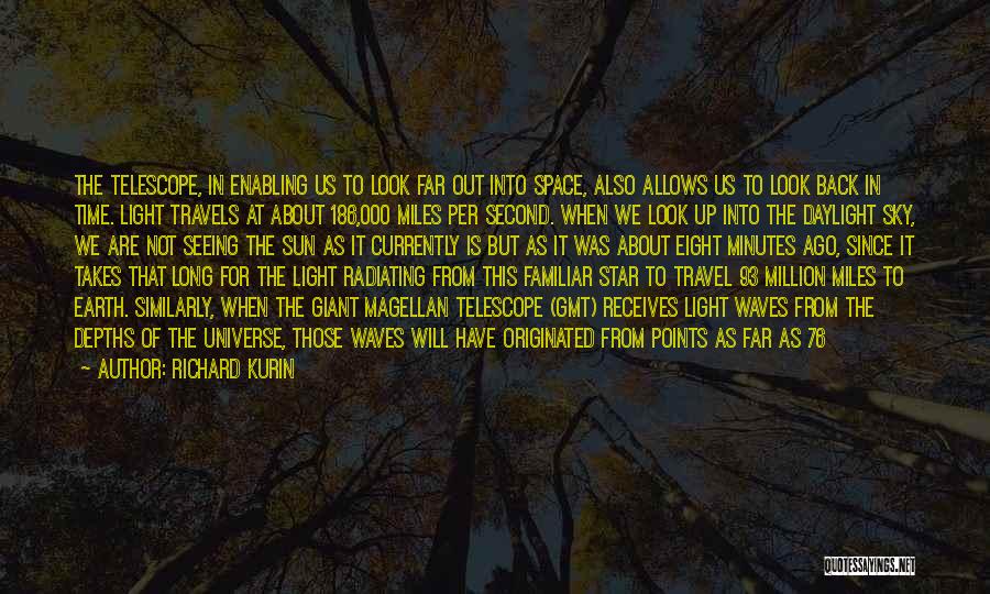 Richard Kurin Quotes: The Telescope, In Enabling Us To Look Far Out Into Space, Also Allows Us To Look Back In Time. Light