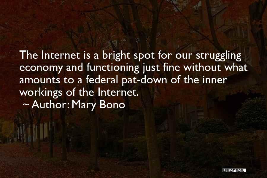 Mary Bono Quotes: The Internet Is A Bright Spot For Our Struggling Economy And Functioning Just Fine Without What Amounts To A Federal