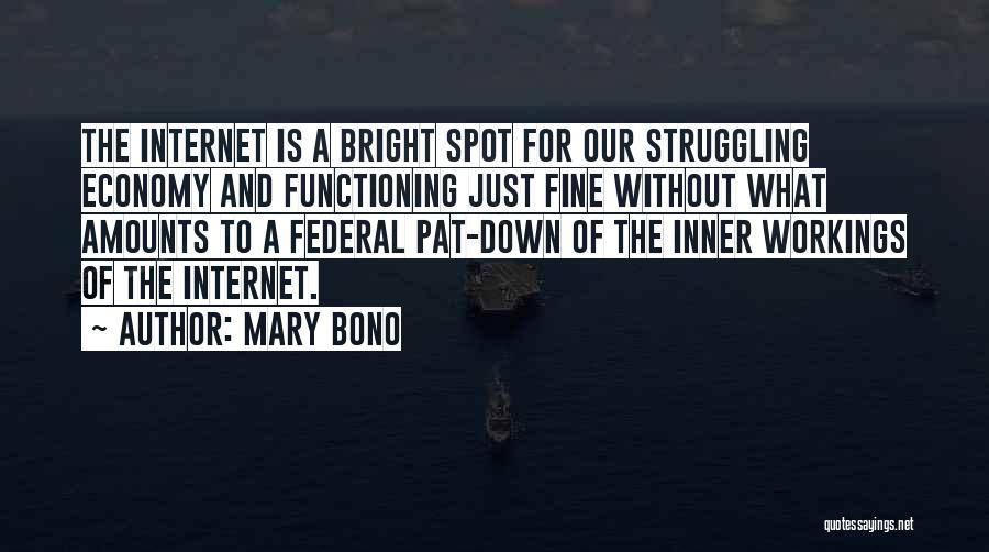 Mary Bono Quotes: The Internet Is A Bright Spot For Our Struggling Economy And Functioning Just Fine Without What Amounts To A Federal