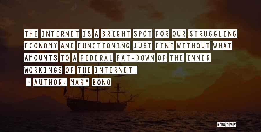 Mary Bono Quotes: The Internet Is A Bright Spot For Our Struggling Economy And Functioning Just Fine Without What Amounts To A Federal