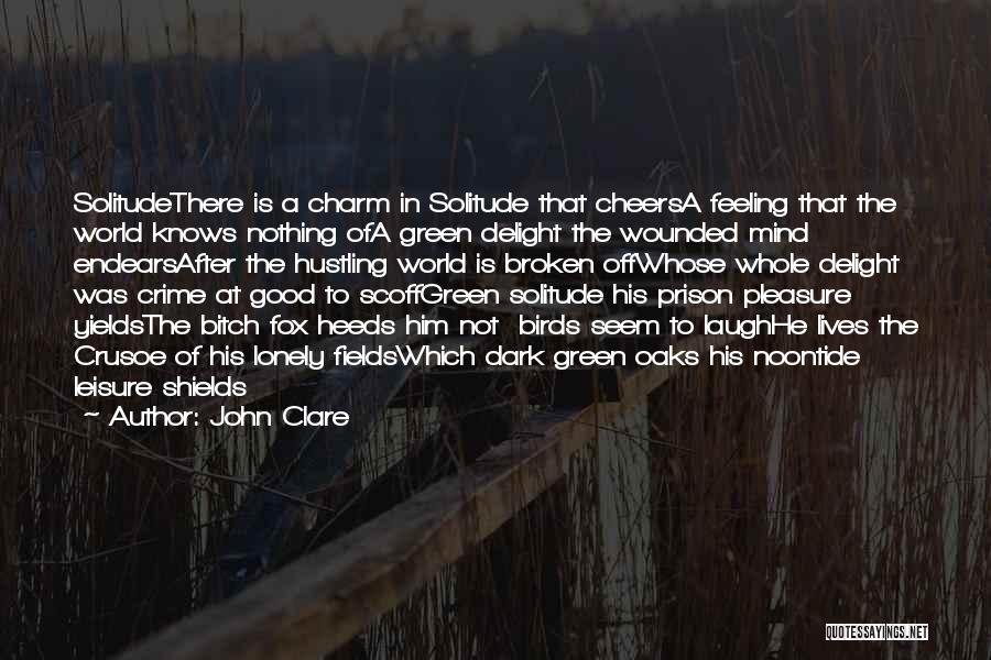 John Clare Quotes: Solitudethere Is A Charm In Solitude That Cheersa Feeling That The World Knows Nothing Ofa Green Delight The Wounded Mind