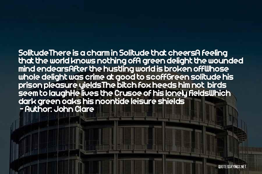 John Clare Quotes: Solitudethere Is A Charm In Solitude That Cheersa Feeling That The World Knows Nothing Ofa Green Delight The Wounded Mind