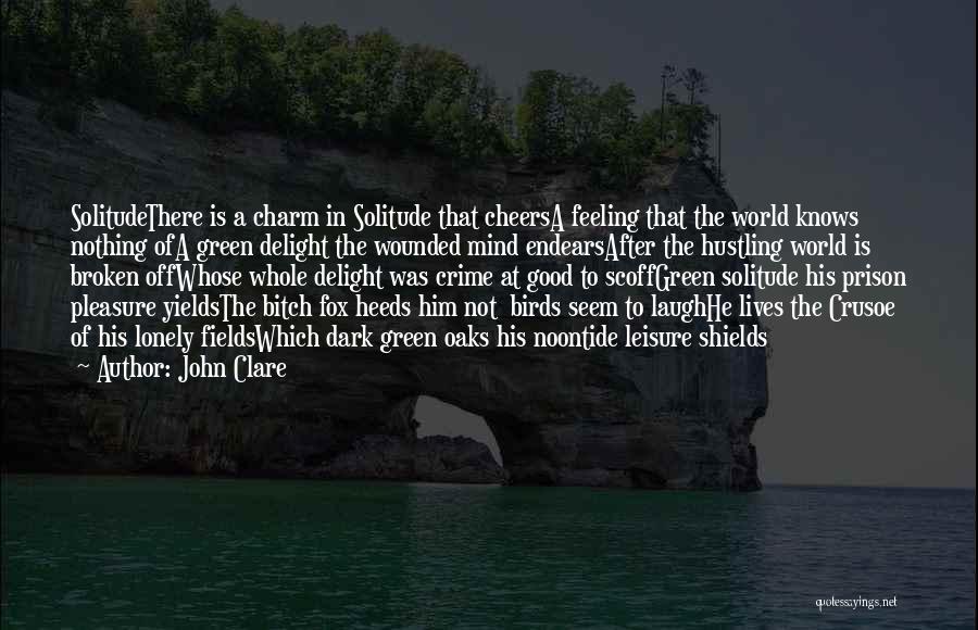 John Clare Quotes: Solitudethere Is A Charm In Solitude That Cheersa Feeling That The World Knows Nothing Ofa Green Delight The Wounded Mind
