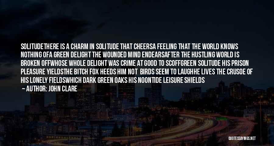 John Clare Quotes: Solitudethere Is A Charm In Solitude That Cheersa Feeling That The World Knows Nothing Ofa Green Delight The Wounded Mind