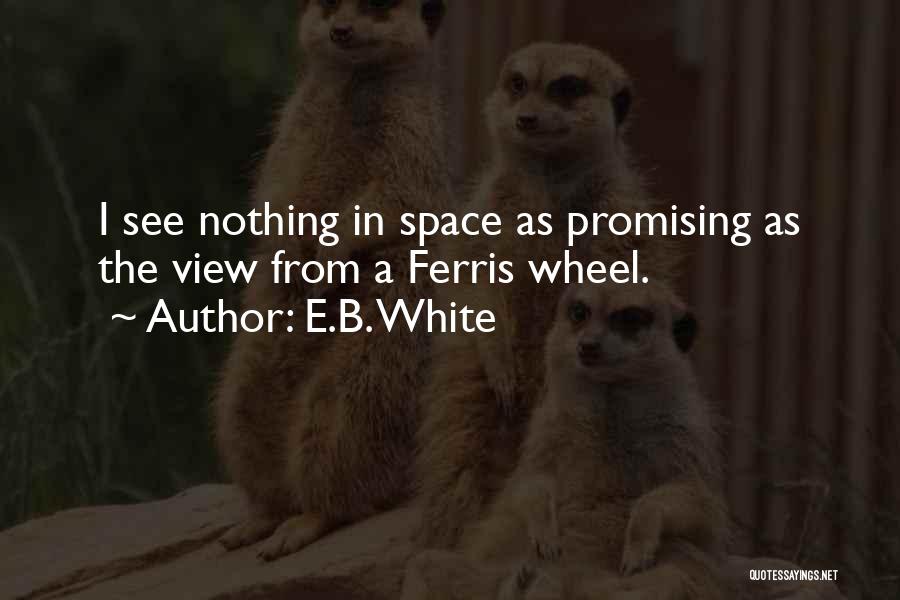 E.B. White Quotes: I See Nothing In Space As Promising As The View From A Ferris Wheel.