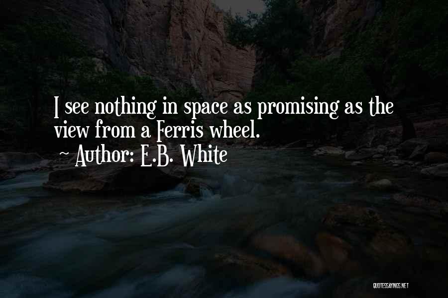 E.B. White Quotes: I See Nothing In Space As Promising As The View From A Ferris Wheel.