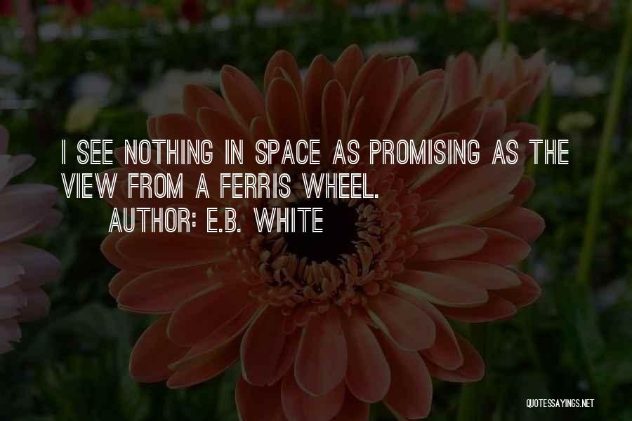 E.B. White Quotes: I See Nothing In Space As Promising As The View From A Ferris Wheel.