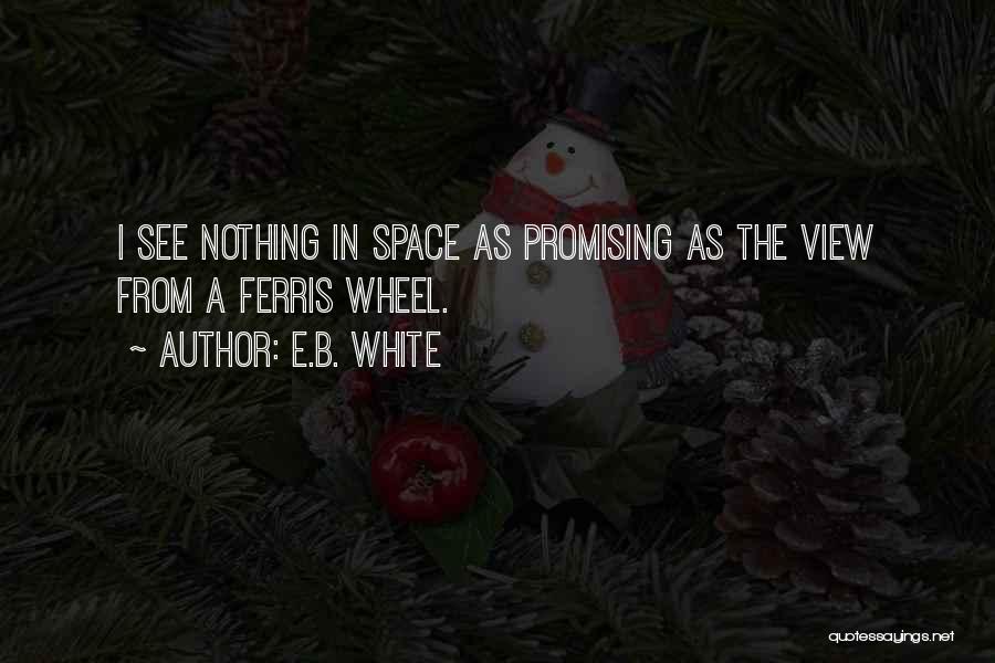 E.B. White Quotes: I See Nothing In Space As Promising As The View From A Ferris Wheel.