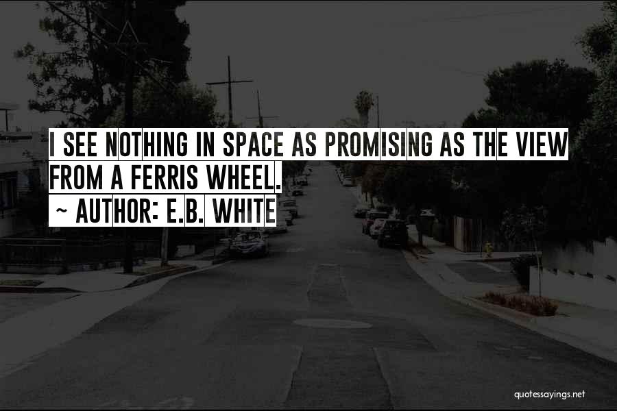 E.B. White Quotes: I See Nothing In Space As Promising As The View From A Ferris Wheel.