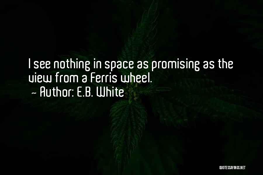 E.B. White Quotes: I See Nothing In Space As Promising As The View From A Ferris Wheel.