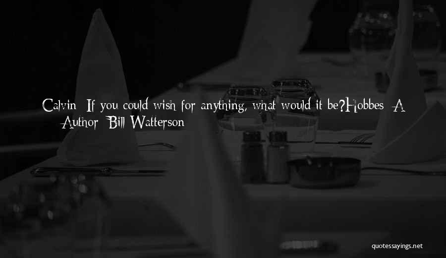 Bill Watterson Quotes: Calvin: If You Could Wish For Anything, What Would It Be?hobbes: A Big Sunny Field To Be In.calvin: A Stupid