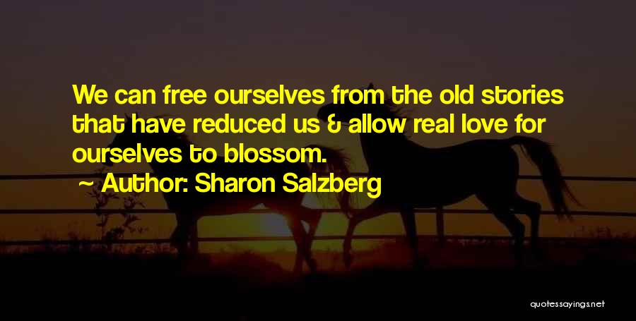 Sharon Salzberg Quotes: We Can Free Ourselves From The Old Stories That Have Reduced Us & Allow Real Love For Ourselves To Blossom.