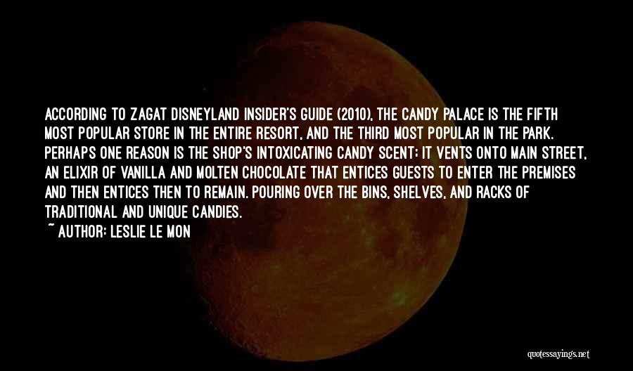 Leslie Le Mon Quotes: According To Zagat Disneyland Insider's Guide (2010), The Candy Palace Is The Fifth Most Popular Store In The Entire Resort,
