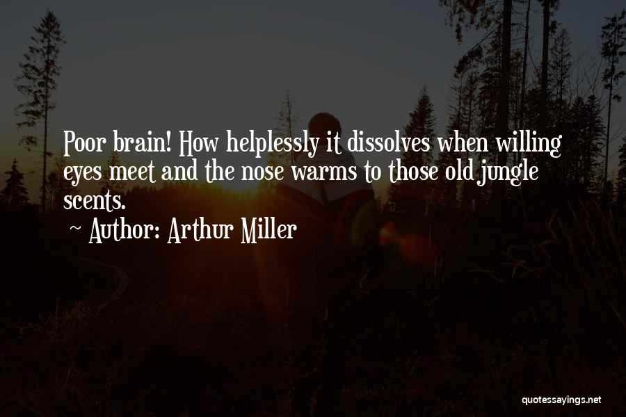 Arthur Miller Quotes: Poor Brain! How Helplessly It Dissolves When Willing Eyes Meet And The Nose Warms To Those Old Jungle Scents.