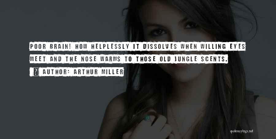Arthur Miller Quotes: Poor Brain! How Helplessly It Dissolves When Willing Eyes Meet And The Nose Warms To Those Old Jungle Scents.
