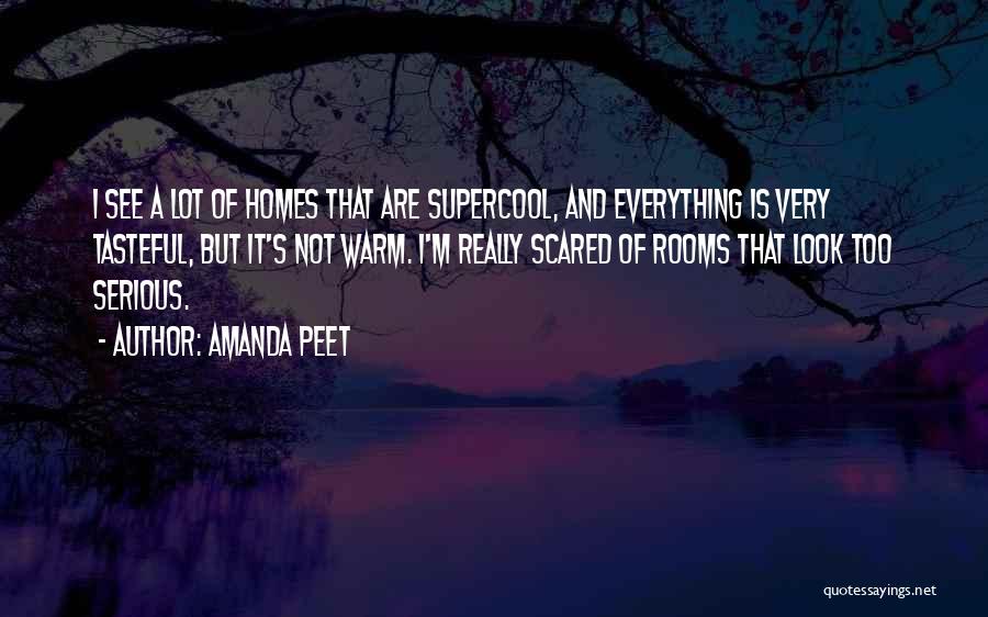 Amanda Peet Quotes: I See A Lot Of Homes That Are Supercool, And Everything Is Very Tasteful, But It's Not Warm. I'm Really