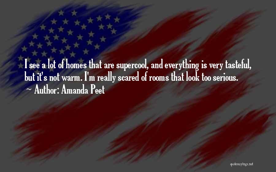 Amanda Peet Quotes: I See A Lot Of Homes That Are Supercool, And Everything Is Very Tasteful, But It's Not Warm. I'm Really