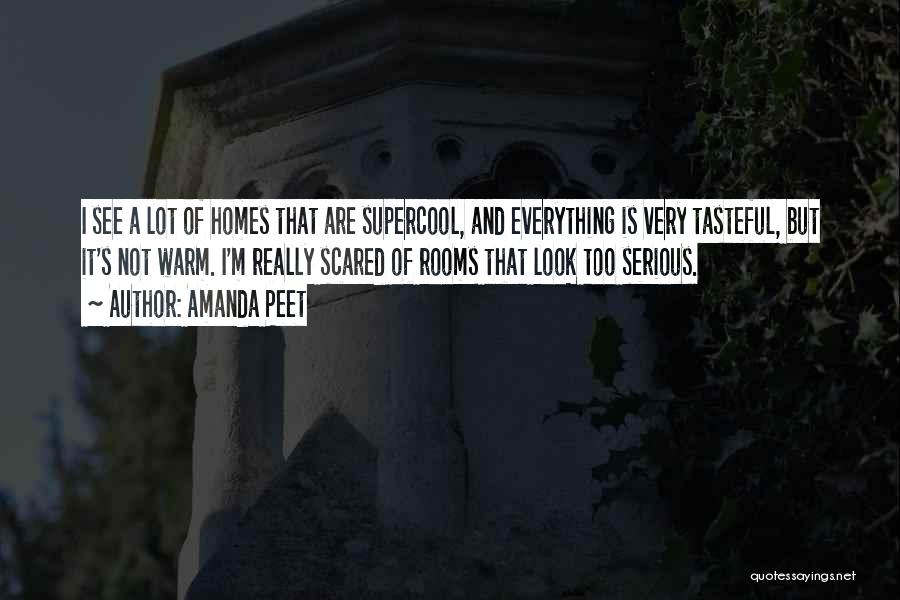 Amanda Peet Quotes: I See A Lot Of Homes That Are Supercool, And Everything Is Very Tasteful, But It's Not Warm. I'm Really