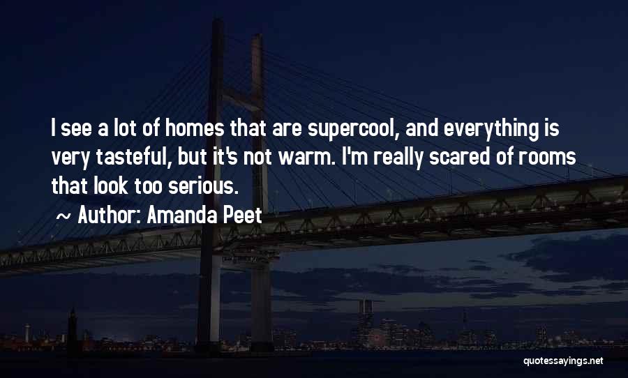 Amanda Peet Quotes: I See A Lot Of Homes That Are Supercool, And Everything Is Very Tasteful, But It's Not Warm. I'm Really