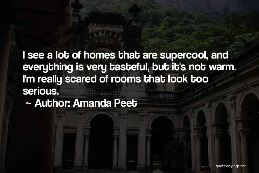 Amanda Peet Quotes: I See A Lot Of Homes That Are Supercool, And Everything Is Very Tasteful, But It's Not Warm. I'm Really