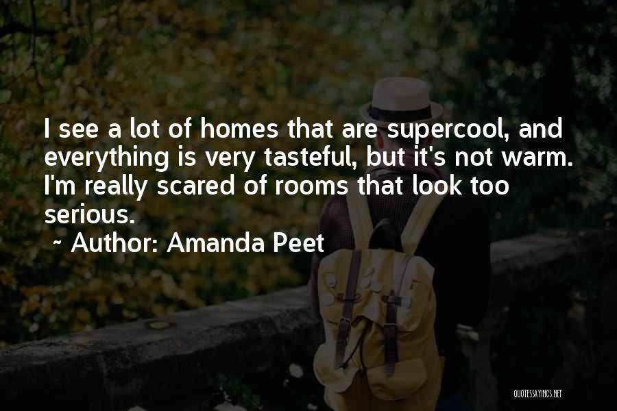 Amanda Peet Quotes: I See A Lot Of Homes That Are Supercool, And Everything Is Very Tasteful, But It's Not Warm. I'm Really