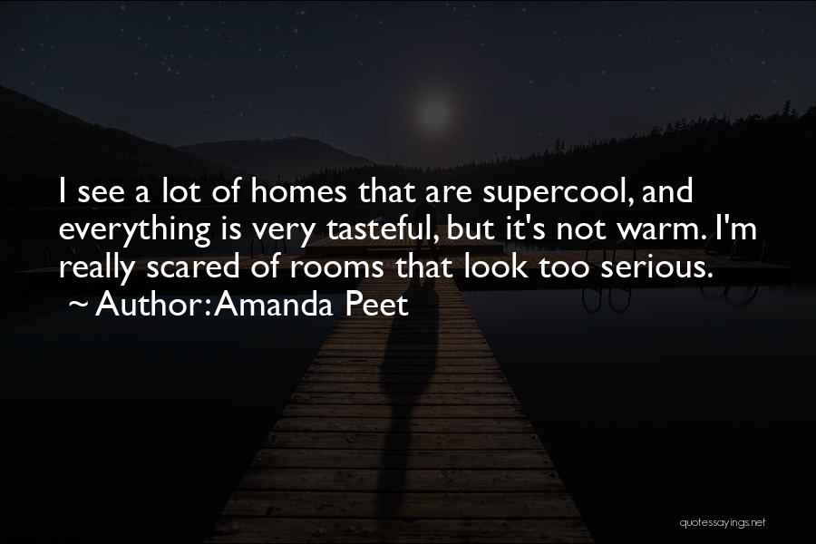 Amanda Peet Quotes: I See A Lot Of Homes That Are Supercool, And Everything Is Very Tasteful, But It's Not Warm. I'm Really