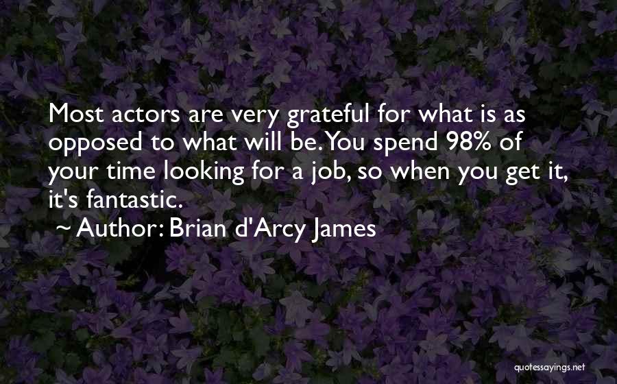 Brian D'Arcy James Quotes: Most Actors Are Very Grateful For What Is As Opposed To What Will Be. You Spend 98% Of Your Time