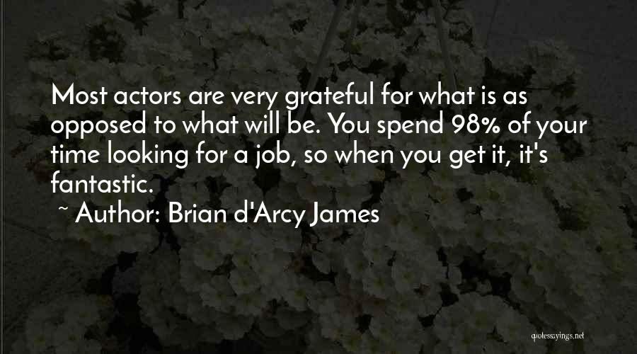 Brian D'Arcy James Quotes: Most Actors Are Very Grateful For What Is As Opposed To What Will Be. You Spend 98% Of Your Time