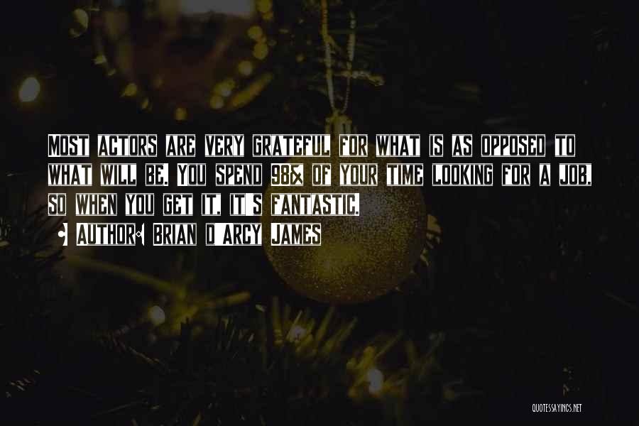 Brian D'Arcy James Quotes: Most Actors Are Very Grateful For What Is As Opposed To What Will Be. You Spend 98% Of Your Time