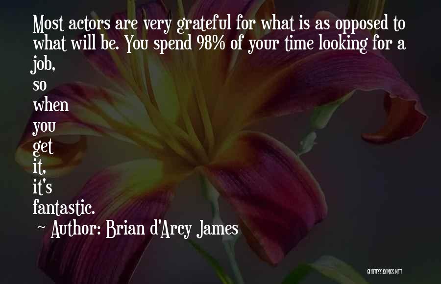 Brian D'Arcy James Quotes: Most Actors Are Very Grateful For What Is As Opposed To What Will Be. You Spend 98% Of Your Time