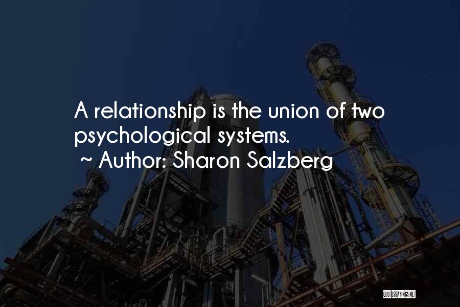 Sharon Salzberg Quotes: A Relationship Is The Union Of Two Psychological Systems.