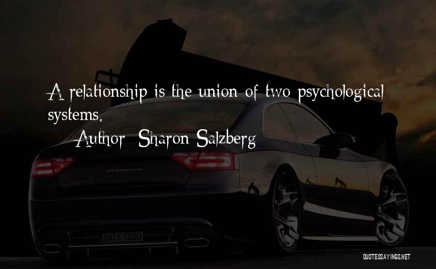 Sharon Salzberg Quotes: A Relationship Is The Union Of Two Psychological Systems.