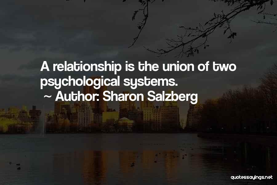 Sharon Salzberg Quotes: A Relationship Is The Union Of Two Psychological Systems.