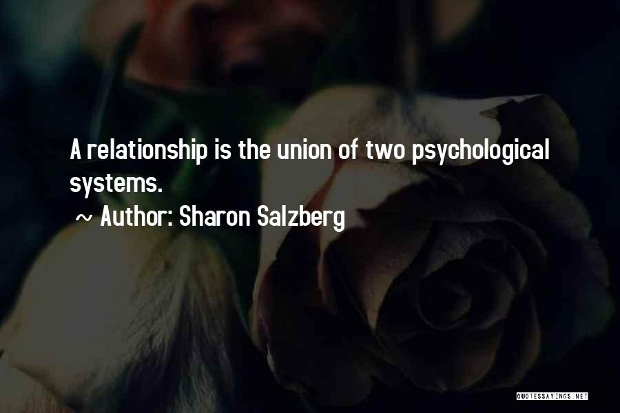 Sharon Salzberg Quotes: A Relationship Is The Union Of Two Psychological Systems.