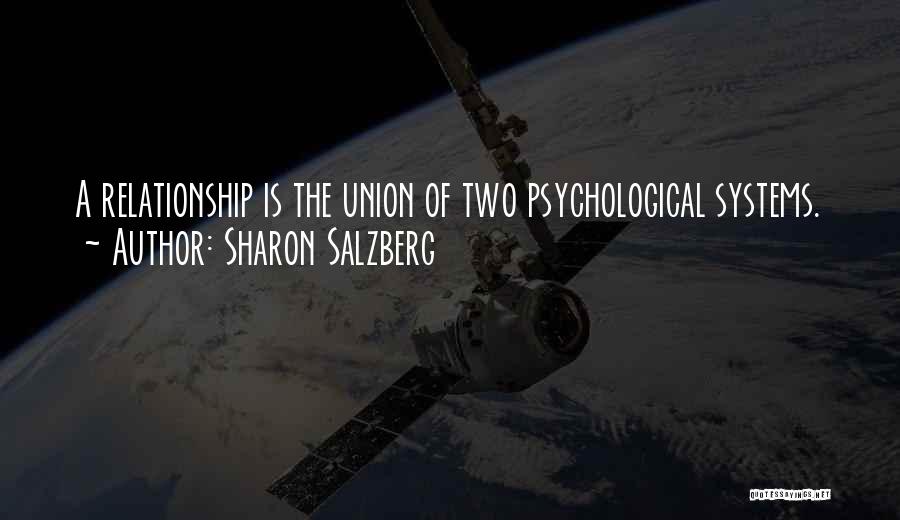 Sharon Salzberg Quotes: A Relationship Is The Union Of Two Psychological Systems.