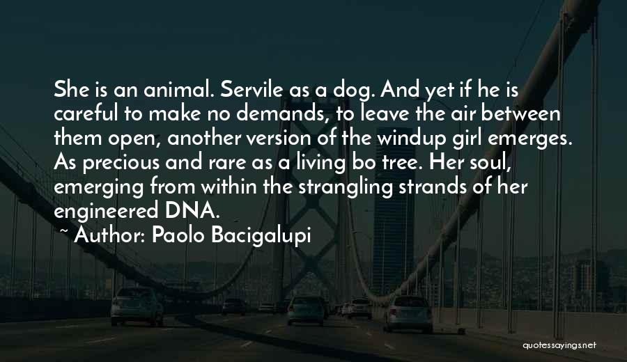 Paolo Bacigalupi Quotes: She Is An Animal. Servile As A Dog. And Yet If He Is Careful To Make No Demands, To Leave