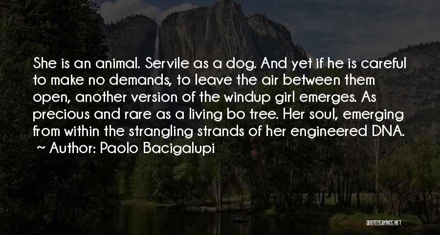 Paolo Bacigalupi Quotes: She Is An Animal. Servile As A Dog. And Yet If He Is Careful To Make No Demands, To Leave