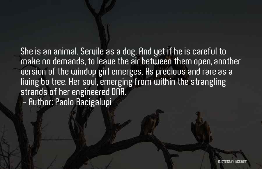 Paolo Bacigalupi Quotes: She Is An Animal. Servile As A Dog. And Yet If He Is Careful To Make No Demands, To Leave